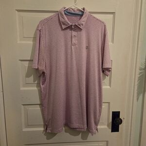 Izod Men's Polo in Pink and White Stripes